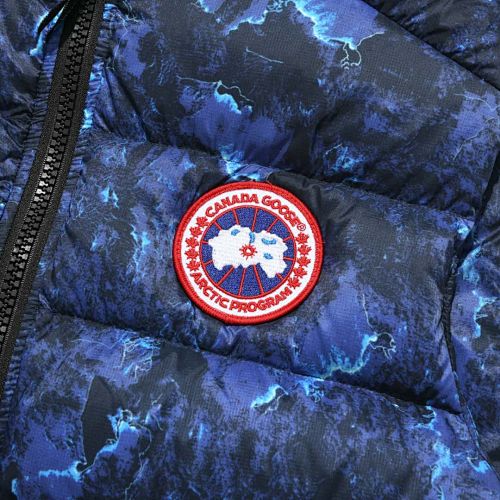 Canada Goose Blue Abstract Print Quilted Puffer Vest
