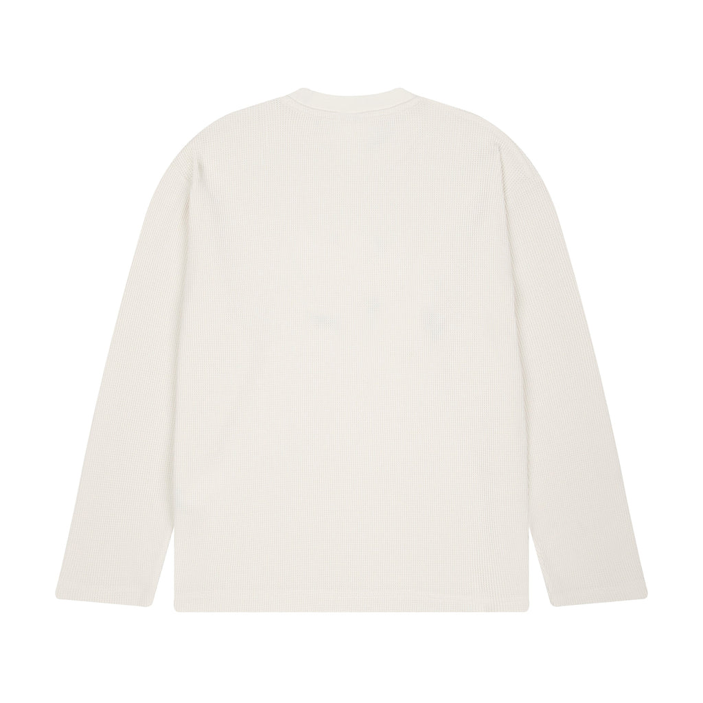 "aziza" waffle Longsleeve off white
