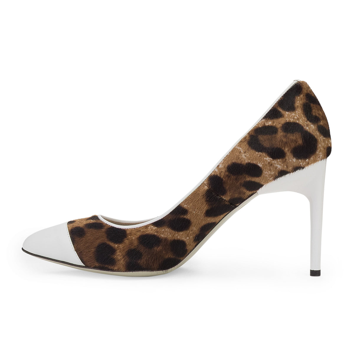 BROWN/WHITE LEOPARD HEELS