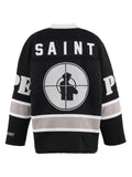 SAINT MXXXXXX Public Enemy logo-patch long-sleeve T-shirt