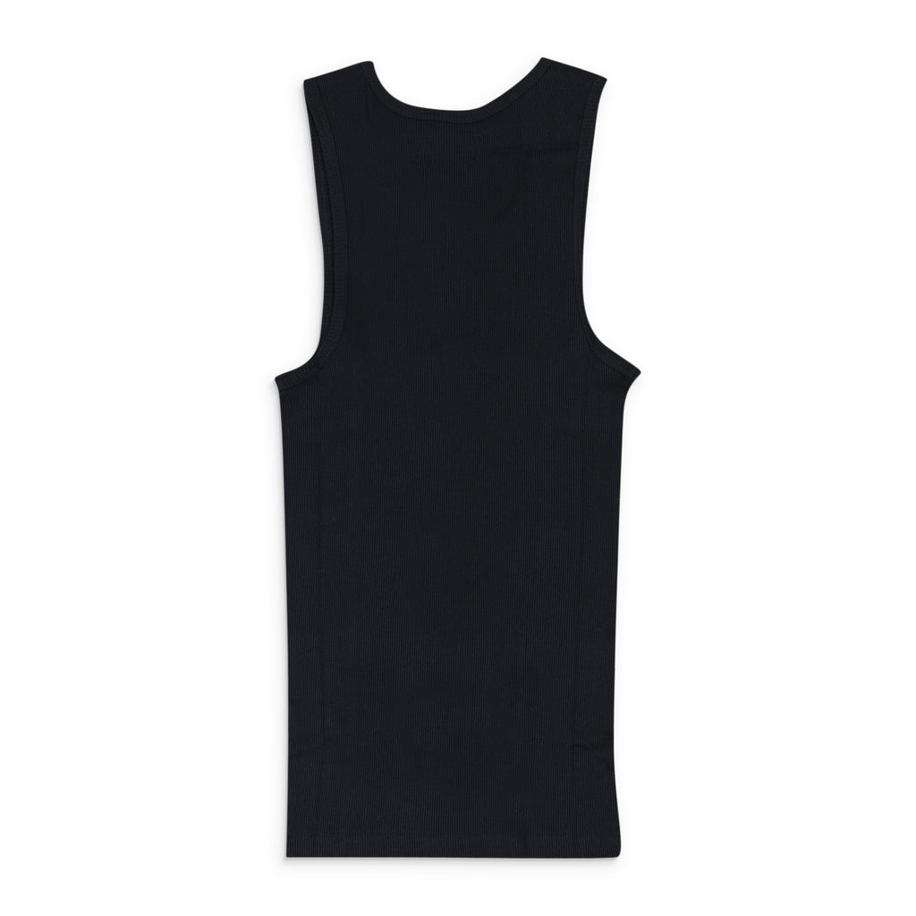Black Embroidered Logo Tank Top