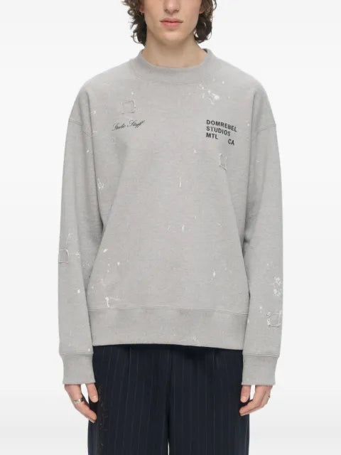 DOMREBEL Staff paint-splatter crew-neck sweatshirt