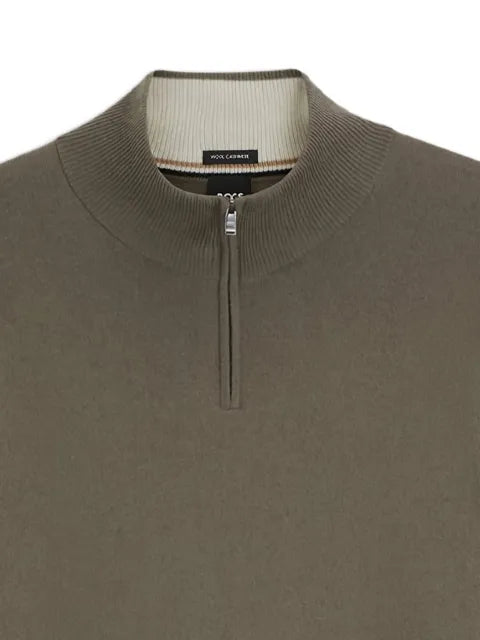BOSS zip-up high-neck sweatshirt