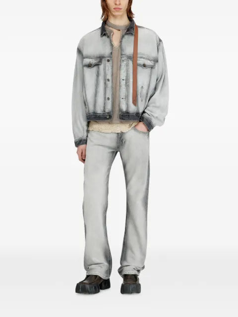 Diesel trucker jacket in soft skeleton denim