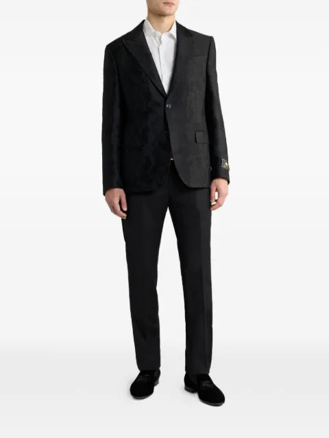 ETRO single-breasted cotton-blend jacquard jacket with floral motif