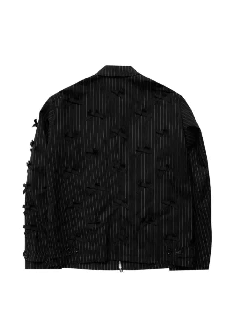 Takahiromiyashita The Soloist Ribbons Brit pinstripe-pattern shirt jacket