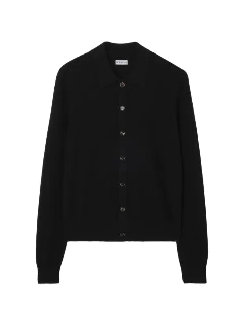 Burberry check-trim button-up sweater