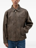 HUGO zip-up faux-leather jacket