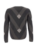 Emporio Armani argyle-pattern long-sleeve sweater