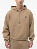 HUGO zipper-neck hoodie in a structured cotton blend