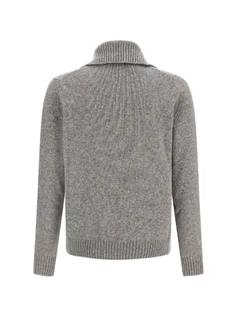 Zanone mélange-knit zip-up cardigan