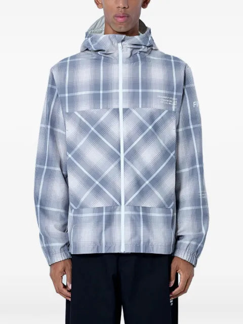 Moncler x Fragment Jitsuyō plaid-pattern windbreaker jacket