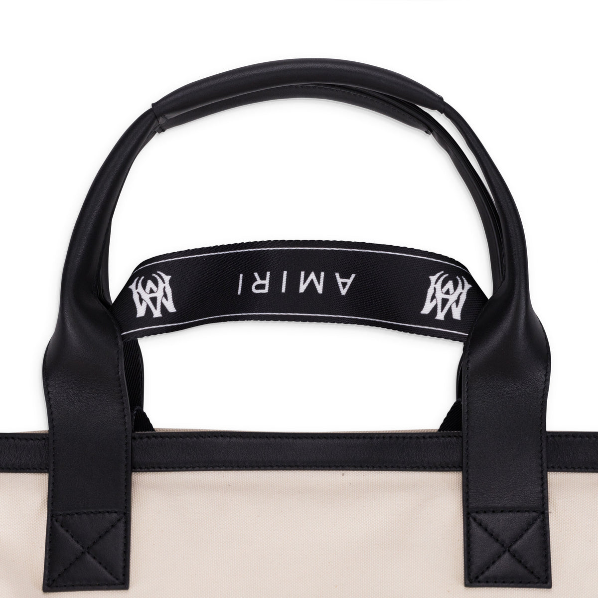 Natural/Black Canvas Embroidery Tote Bag