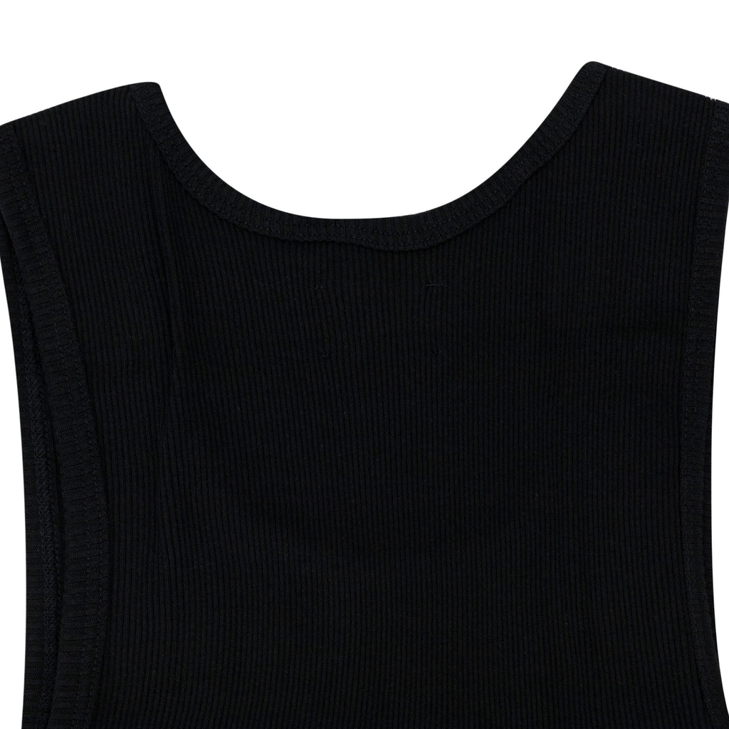 Black Embroidered Logo Tank Top