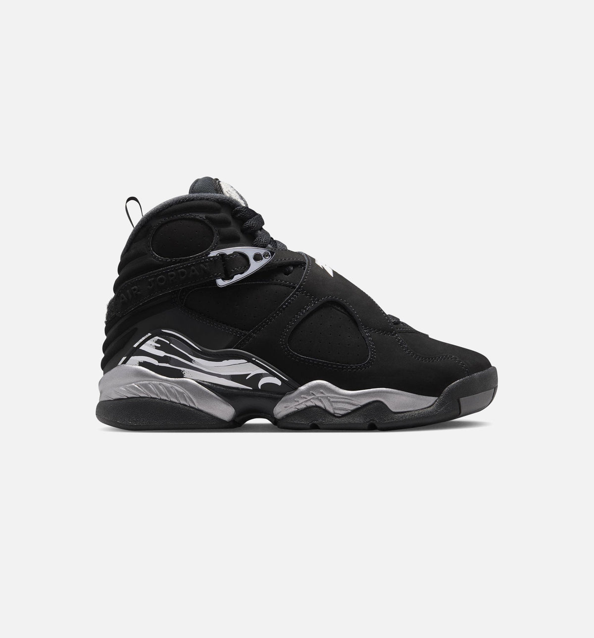 Air Jordan 8 Retro Chrome Black & Light Graphite Grade School Lifestyle Shoe