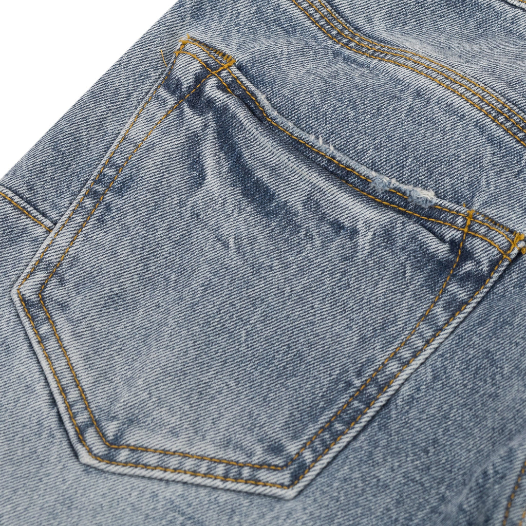Mid Indigo Super Stack Flare Jeans
