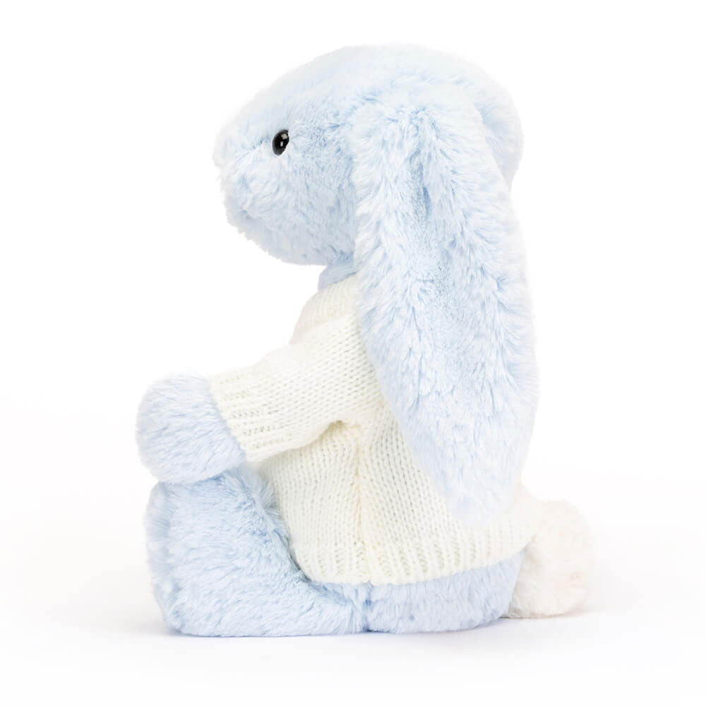 Bashful Blue Bunny with Personalized Cream Jumper