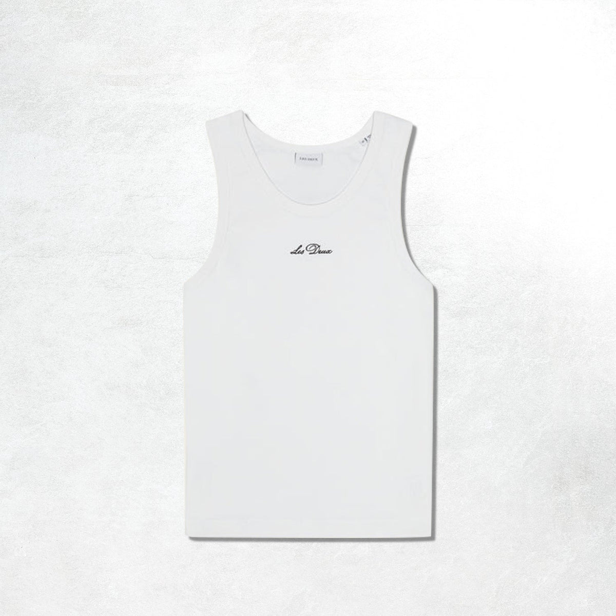 Les Deux Arthur Logo Rib Tanktop: White