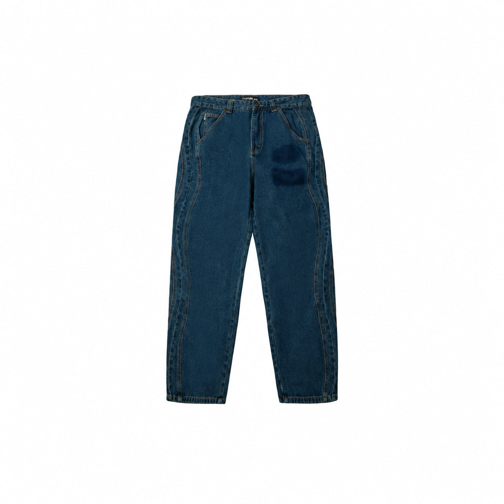 Criminal Damage Patched Washed Jean