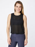 SHEER STRIPE BLACK TANK