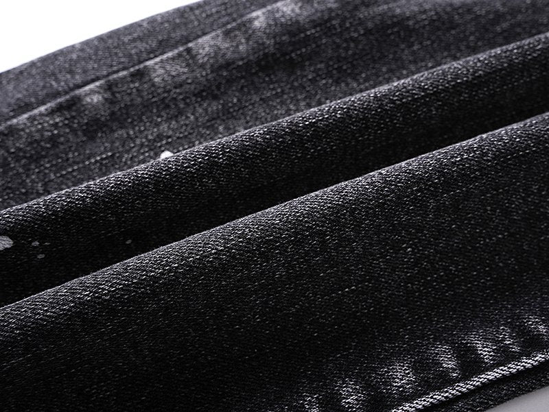 Purple Brand Black Paint-Splatter Distressed Jeans