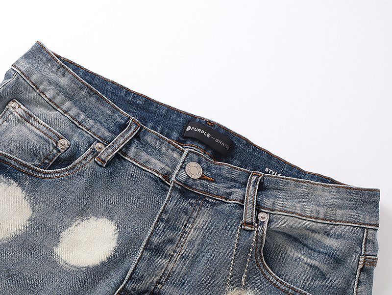 Purple Brand Bleach Splatter Denim Shorts