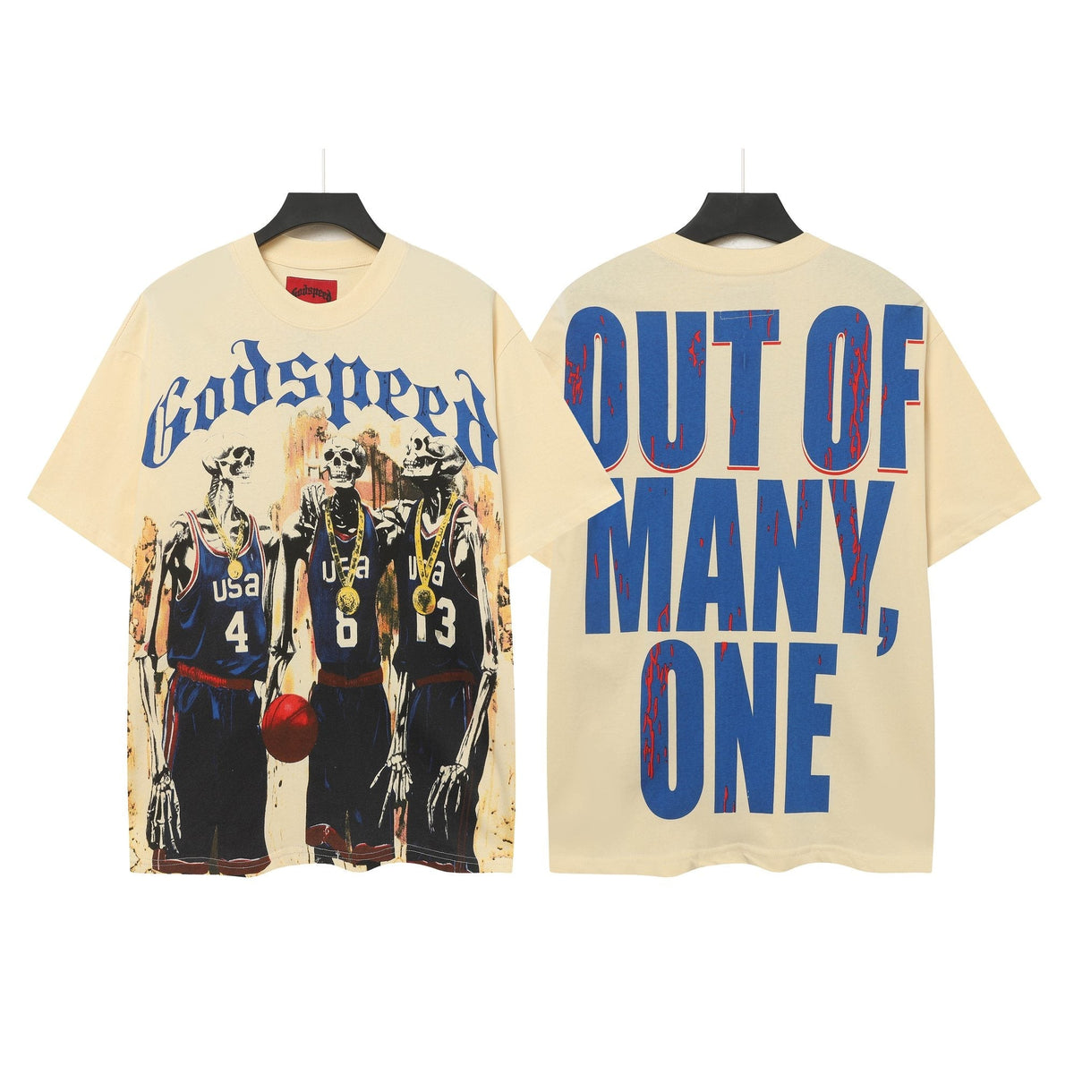 Godspeed Basketball Skeleton Graphic T-Shirt