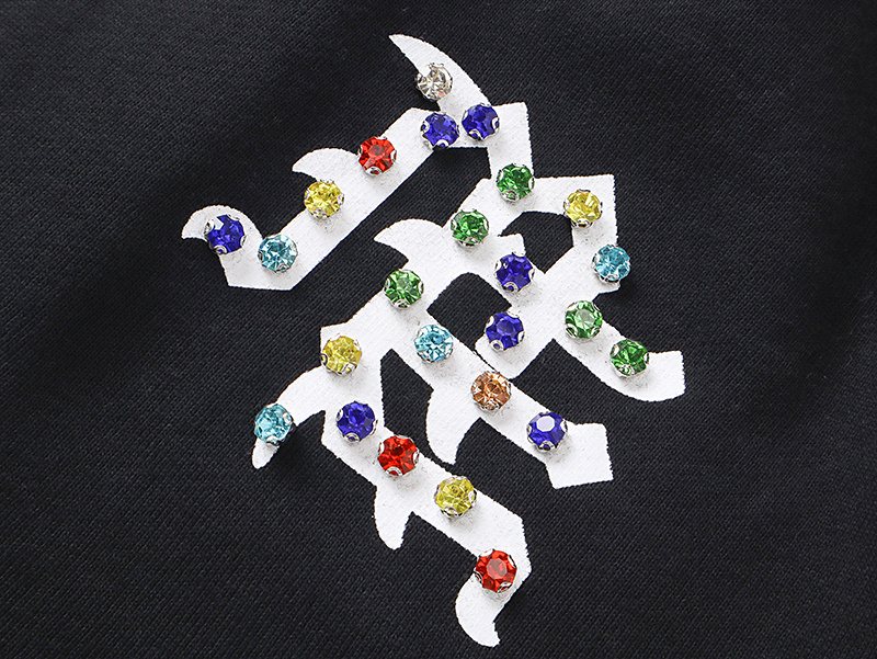 MIXED EMOTION Multicolor Rhinestone Graphic Shorts