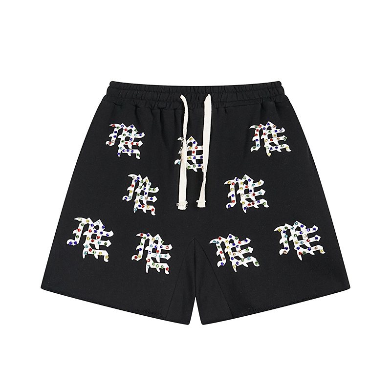 MIXED EMOTION Multicolor Rhinestone Graphic Shorts