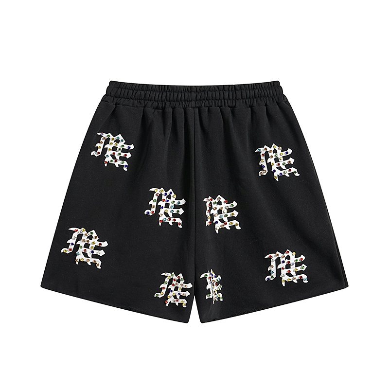 MIXED EMOTION Multicolor Rhinestone Graphic Shorts