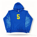 Sp5der Blue Number Graphic Hoodie