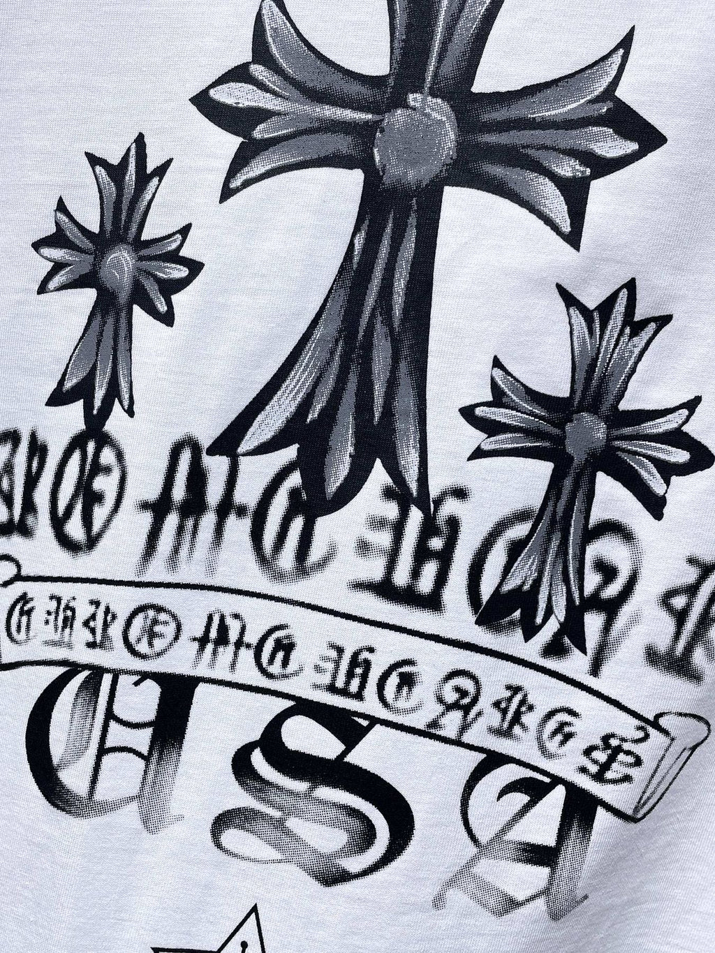 Chrome Hearts Floral Cross USA Graphic T-Shirt