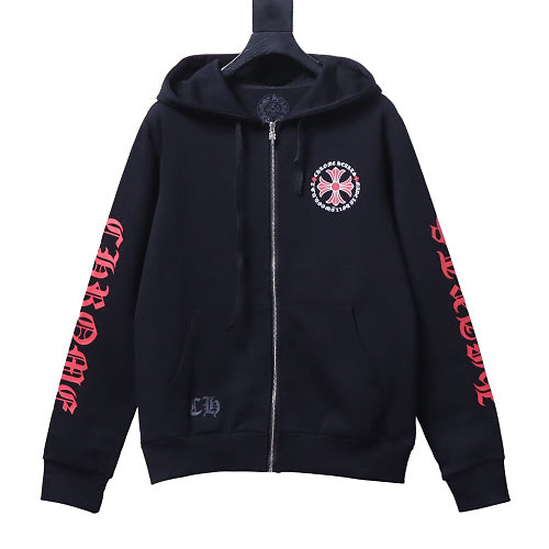 Chrome Hearts Made In Hollywood Plus Cross Zip Up Hoodie