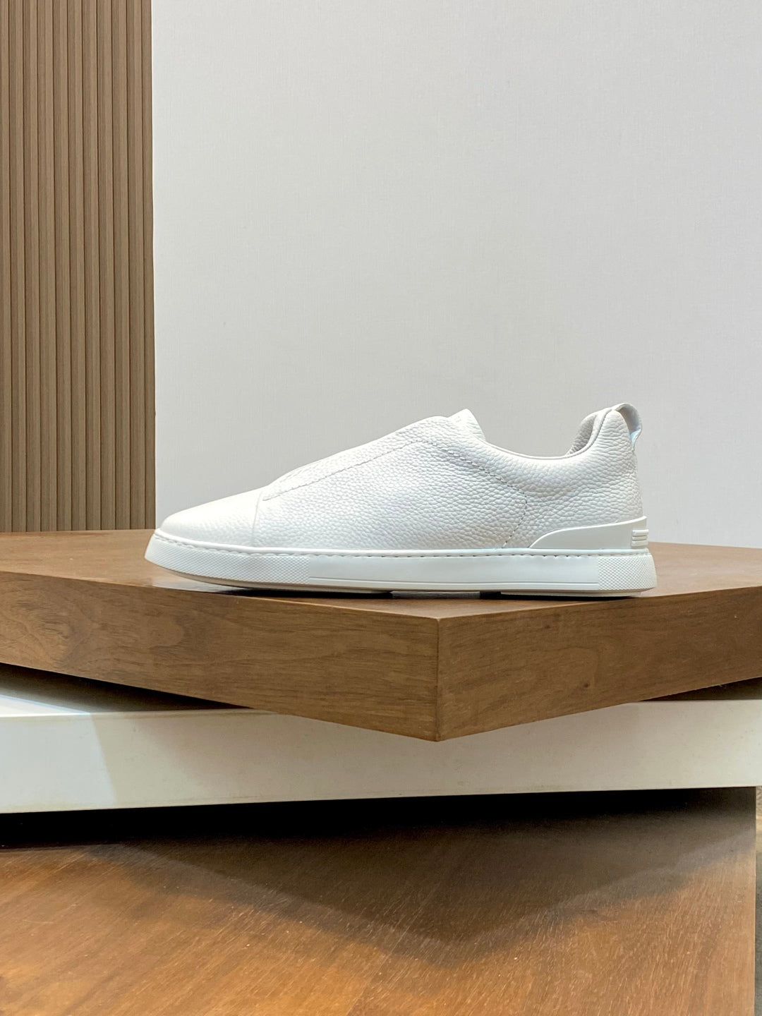 Ermenegildo Zegna Triple Stitch Deer Leather Sneakers