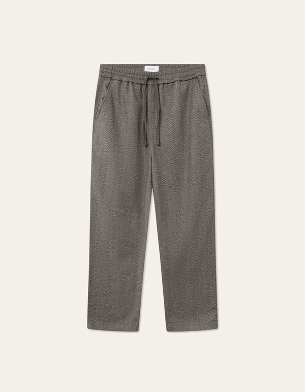 Les Deux Houston Herringbone Pant 'Light Grey/Light Desert Sand'