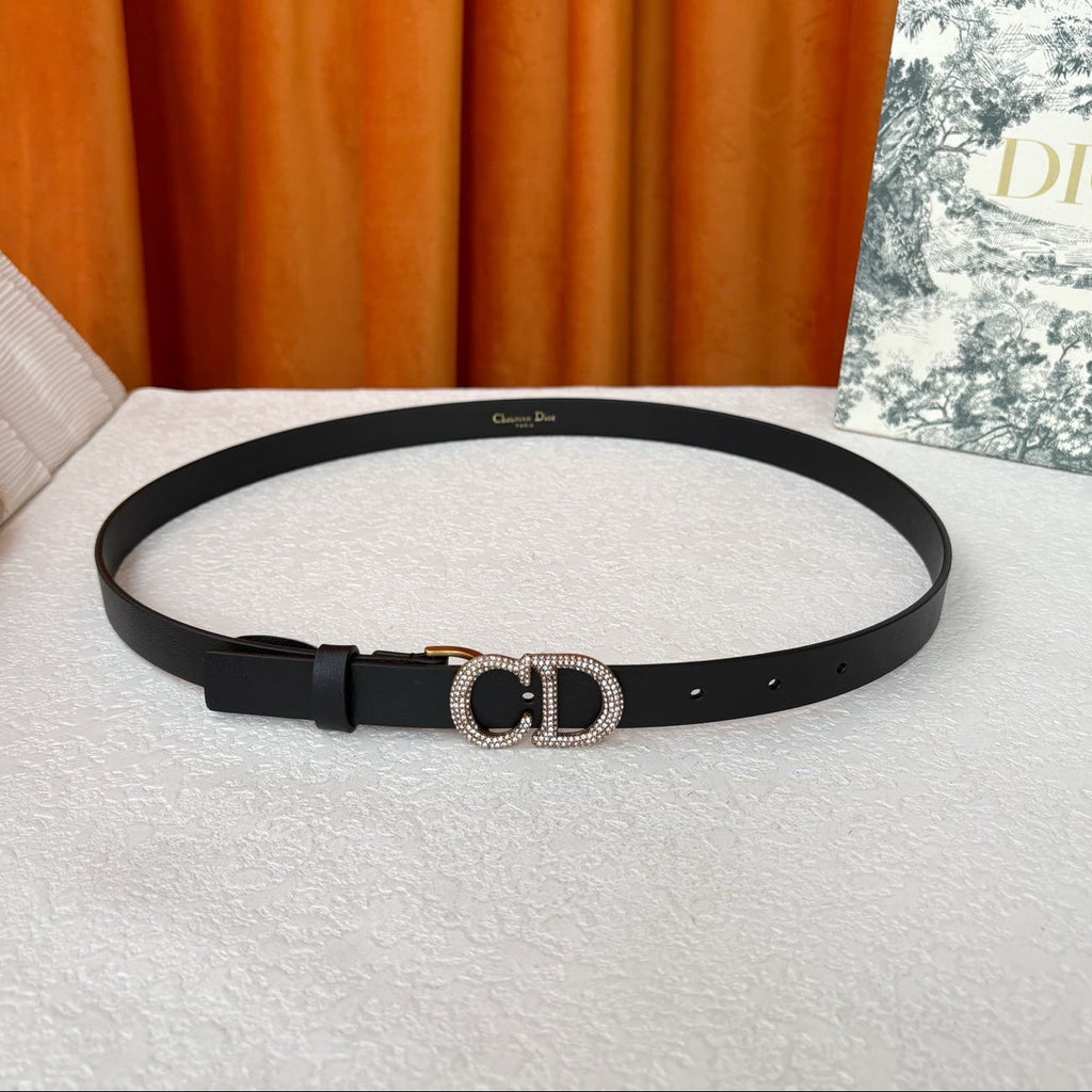 DIOR 25S BELT 20 MM IN BLACK CALFSKIN 595244