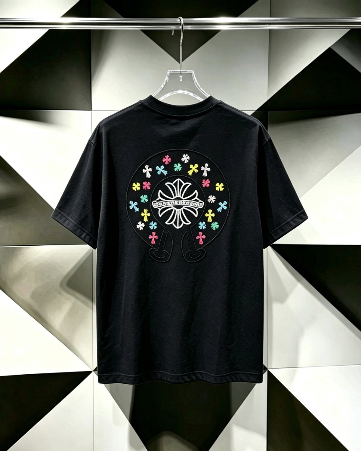 Chrome Hearts Horseshoe Cross Embroidered T-Shirt