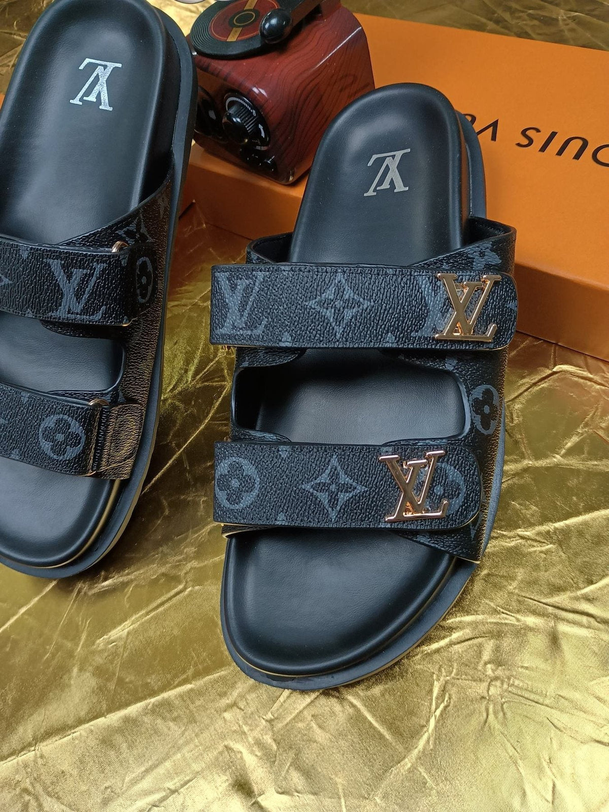Louis Vuitton Monogram Double-Strap Slide Sandals
