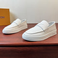 Louis Vuitton Men's White Slip-On Loafers