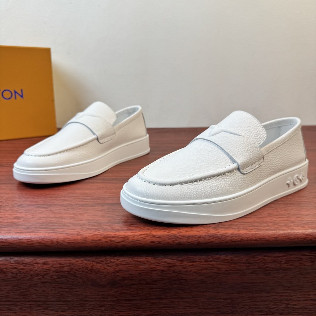 Louis Vuitton Men's White Slip-On Loafers