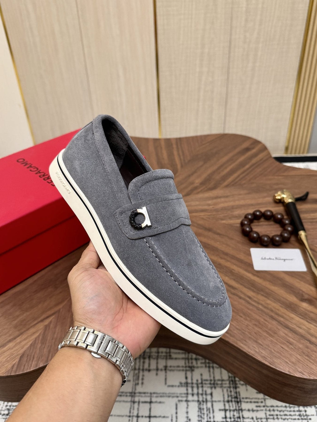Salvatore Ferragamo Men's Textured Slip-On Loafers