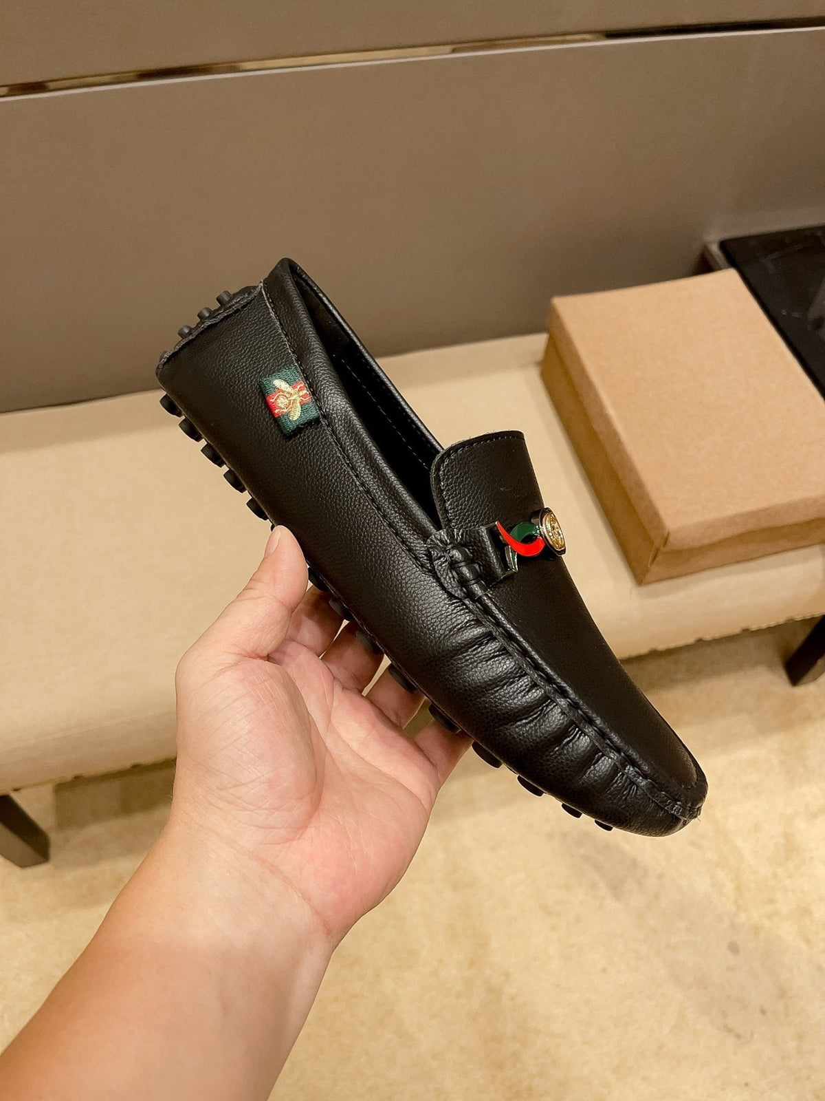 Gucci Web-Accent Driving Loafers