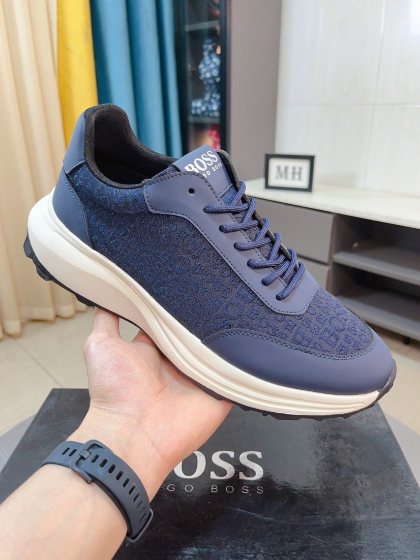 BOSS Low-Top Lace-Up Sneakers - Dark Treaded Outsole