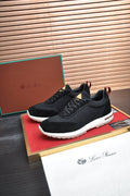 Loro Piana Men's Textured Lace-Up Sneakers