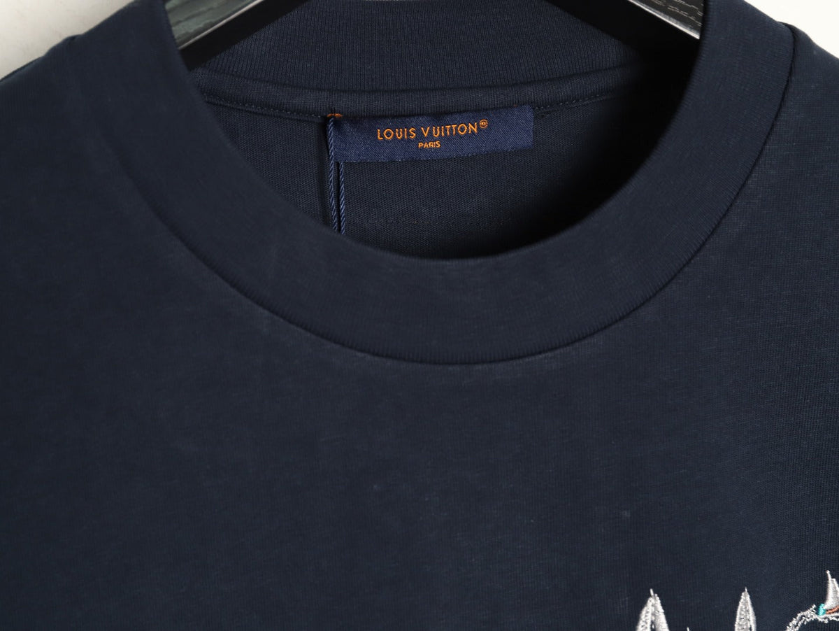 Louis Vuitton Bird Motif Graphic T-Shirt - Dark Navy