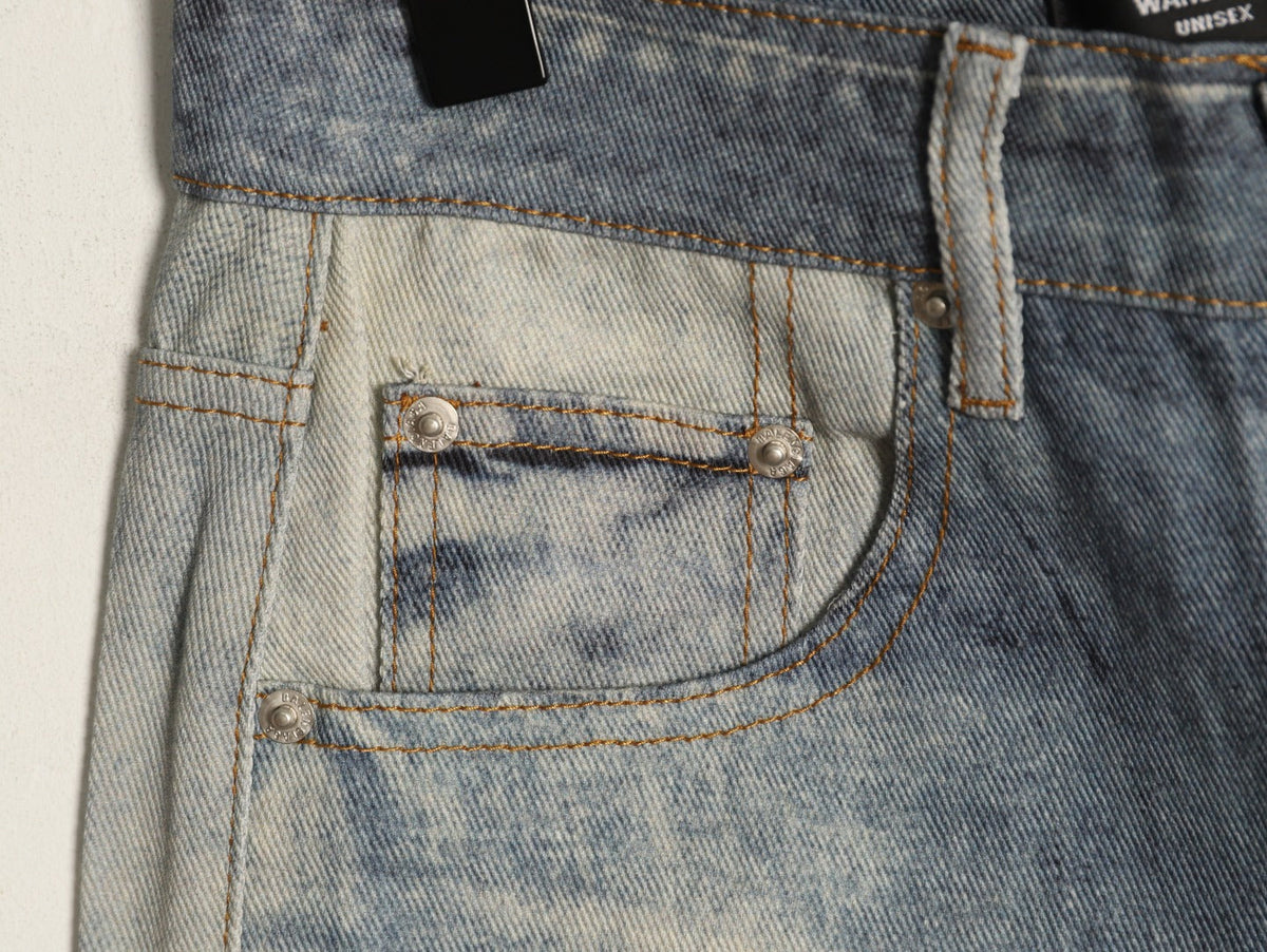 Balenciaga Washed-Look Relaxed Wide-Leg Jeans - Light Gray